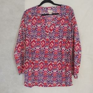 Hot in Hollywood boho style top blouse Size S long sleeve